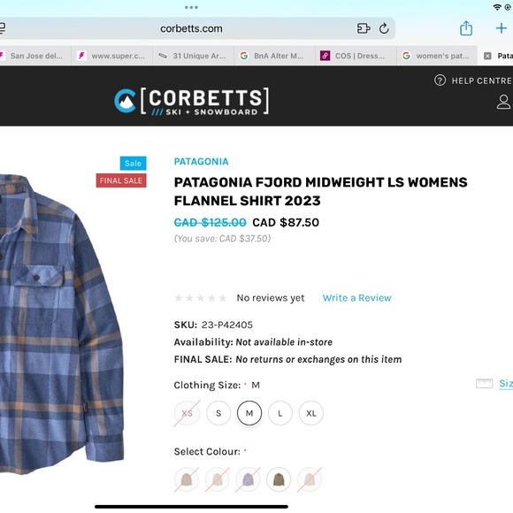 PATAGONIA FJORD MIDWEIGHT LS WOMENS FLANNEL SHIRT 2023 Size large - Picture 2 of 10